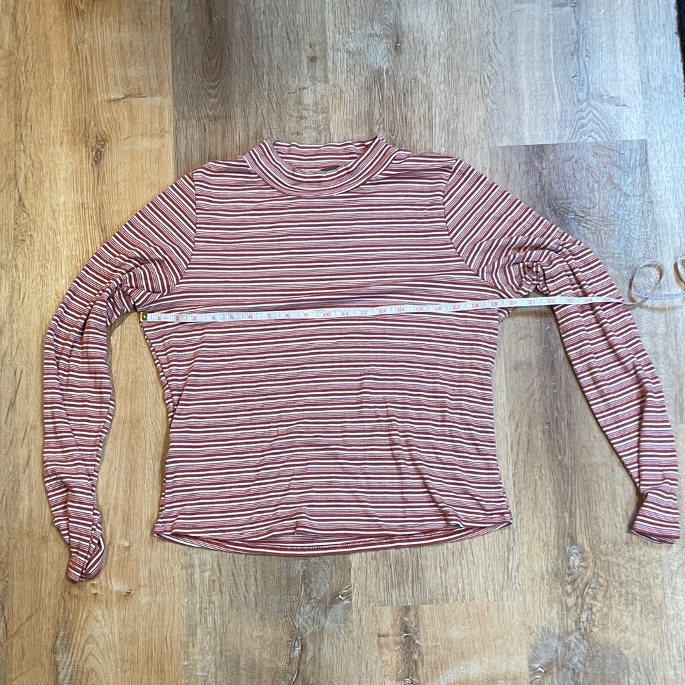 Eddie Bauer Red and White Striped Long Sleeve Top